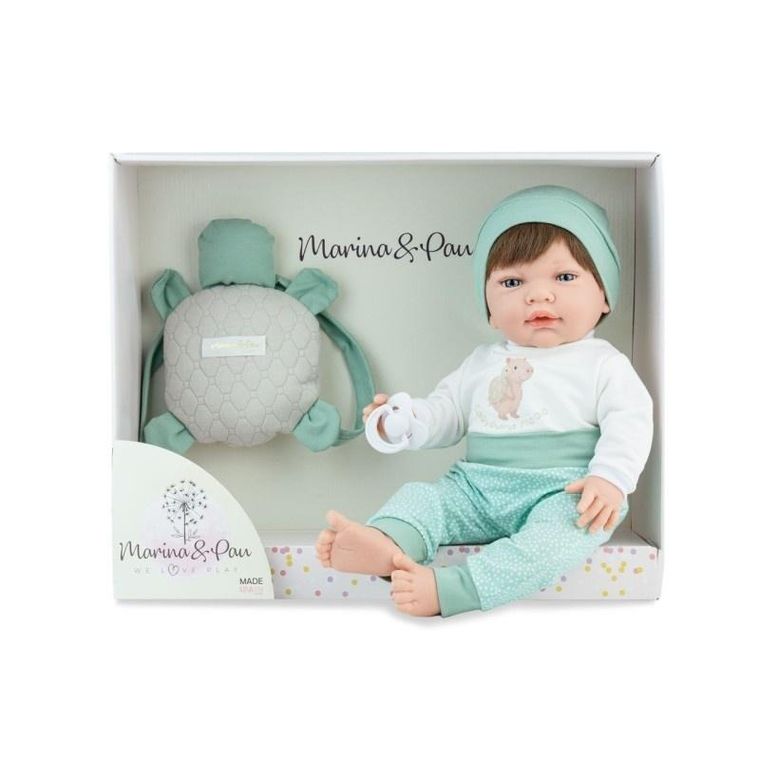 Marina&Pau, Sweet Baby, lalka hiszpańska, Capibara z plecaczkiem, 42 cm