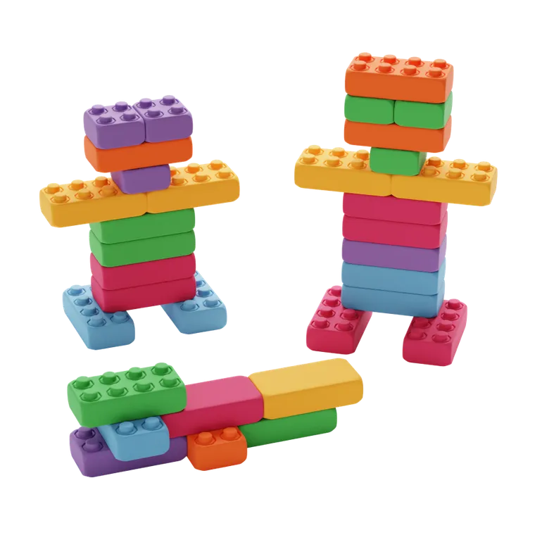 Marioinex, klocki budowlane, cegły, klocki XXL, pastelowe, 33 elementy