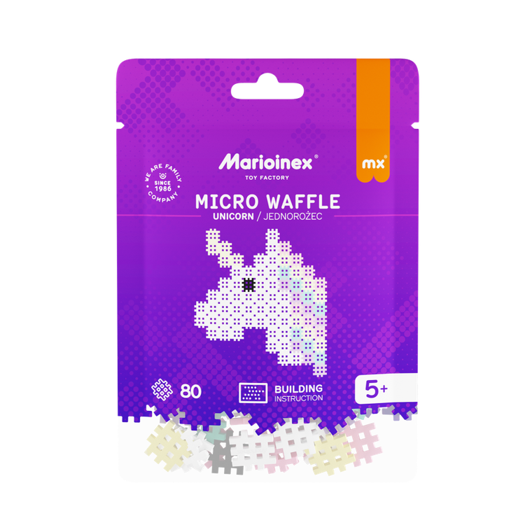 Marioinex, Micro Waffle, Jednorożec, klocki konstrukcyjne, 80 elementów