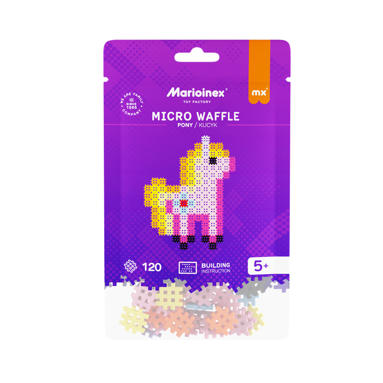 Marioinex, Micro Waffle, Kucyk, klocki konstrukcyjne, 120 elementów