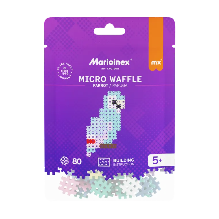 Marioinex, Micro Waffle, Papuga, klocki konstrukcyjne, 80 elementów
