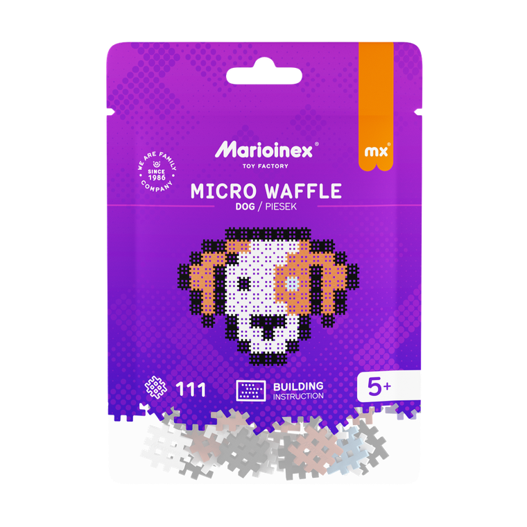 Marioinex, Micro Waffle, Piesek, klocki konstrukcyjne, 111 elementów