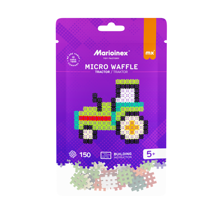 Marioinex, Micro Waffle, Traktor, klocki konstrukcyjne, 150 elementów