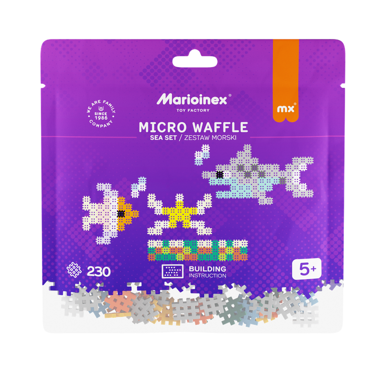 Marioinex, Micro Waffle, Zestaw Morski, klocki konstrukcyjne, 230 elementów