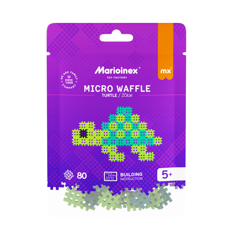 Marioinex, Micro Waffle, Żółw, klocki konstrukcyjne, 80 elementów
