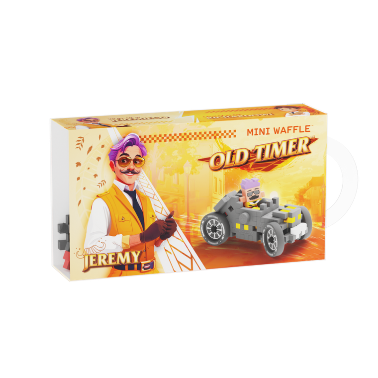 Marioinex, Mini Waffle, Cars, Grey Old-Timer, klocki konstrukcyjne, 50 elementów