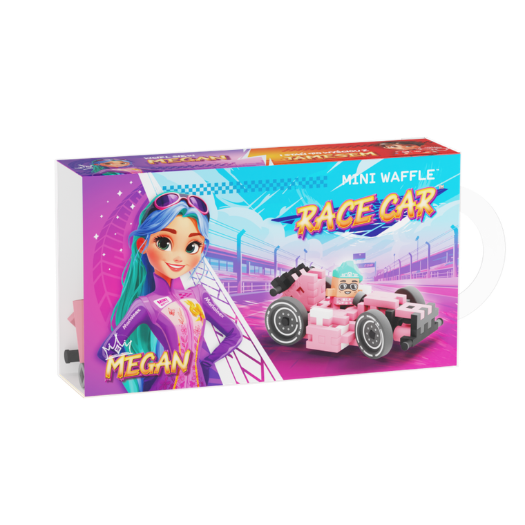 Marioinex, Mini Waffle, Cars, Pink Race Car, klocki konstrukcyjne, 50 elementów