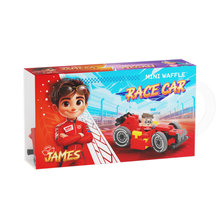 Marioinex, Mini Waffle, Cars, Red Race Car, klocki konstrukcyjne, 50 elementów