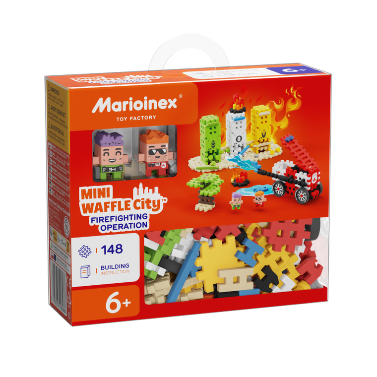 Marioinex, Mini Waffle, City, Akcja Strażacka, klocki konstrukcyjne, 148 elementów
