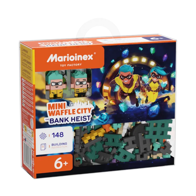 Marioinex, Mini Waffle, City, Napad Na Bank, klocki konstrukcyjne, 148 elementów