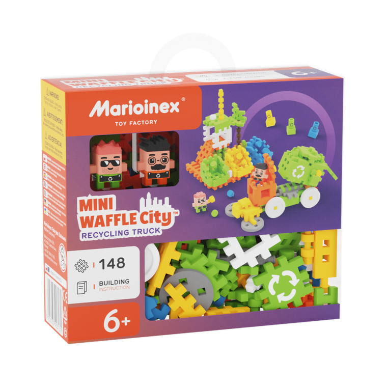 Marioinex, Mini Waffle, City, Śmieciarka, klocki konstrukcyjne, 148 elementów