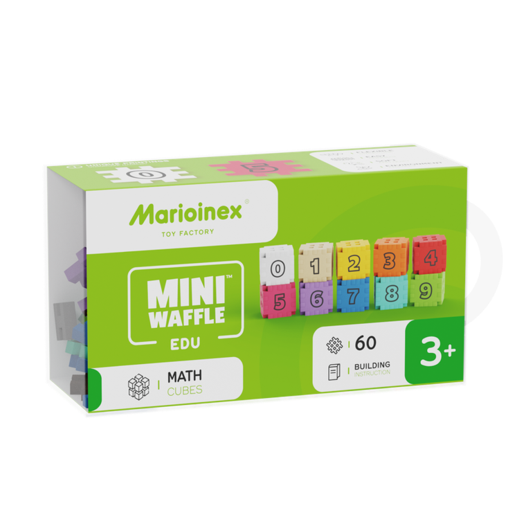 Marioinex, Mini Waffle, Edu Kostki Matematyczne, klocki konstrukcyjne, 60 elementów