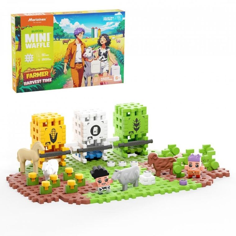Marioinex, Mini Waffle, Farmer, Czas zbiorów, klocki konstrukcyjne, 102 elementów