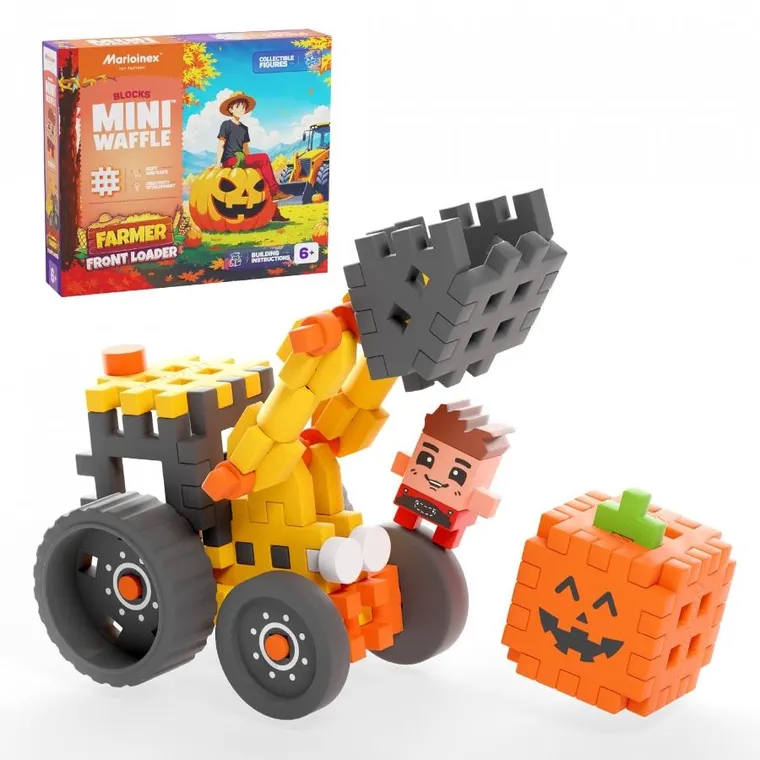 Marioinex, Mini Waffle, Farmer, Koparka, klocki konstrukcyjne, 50 elementów