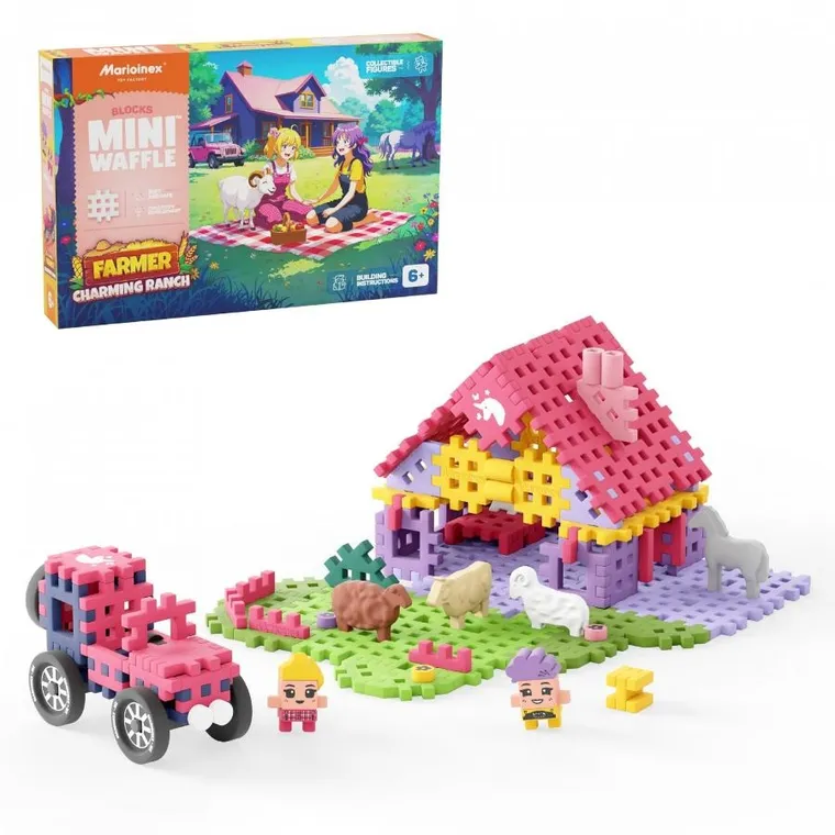 Marioinex, Mini Waffle, Farmer, Urocze Ranczo, klocki konstrukcyjne, 112 elementów