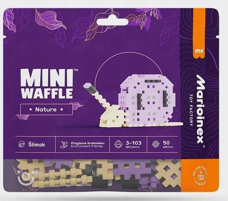 Marioinex, Mini Waffle, Nature, Ślimak, klocki konstrukcyjne, 50 elementów