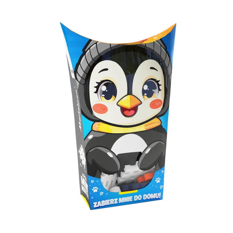 Marioinex, Mini Waffle, Pocket Pets, Pingwin, klocki konstrukcyjne, 17 elementów