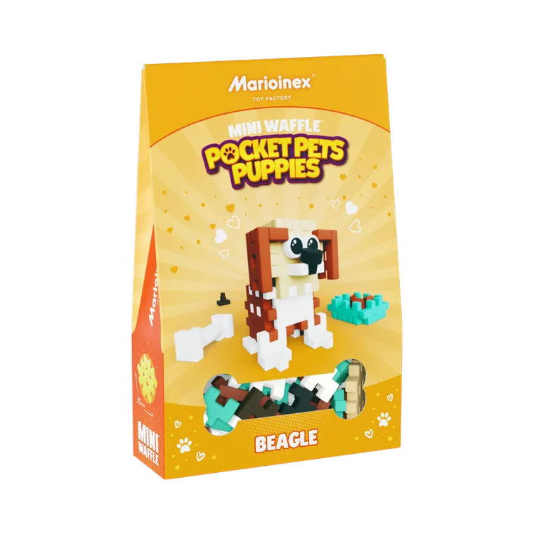 Marioinex, Mini Waffle, Pocket Pets Puppies, Beagle, klocki konstrukcyjne, 46 elementów