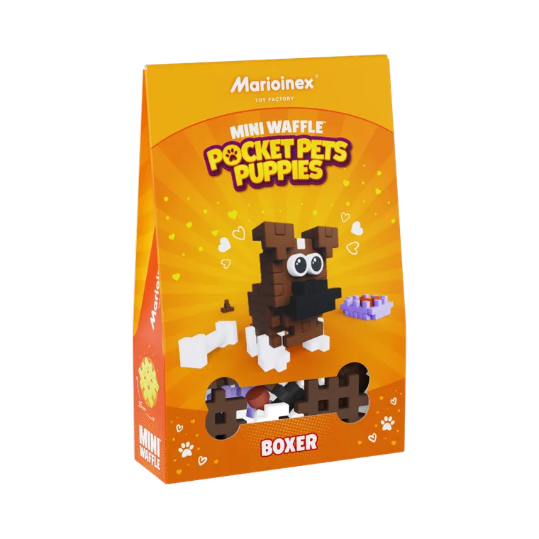 Marioinex, Mini Waffle, Pocket Pets Puppies, Boxer, klocki konstrukcyjne, 50 elementów