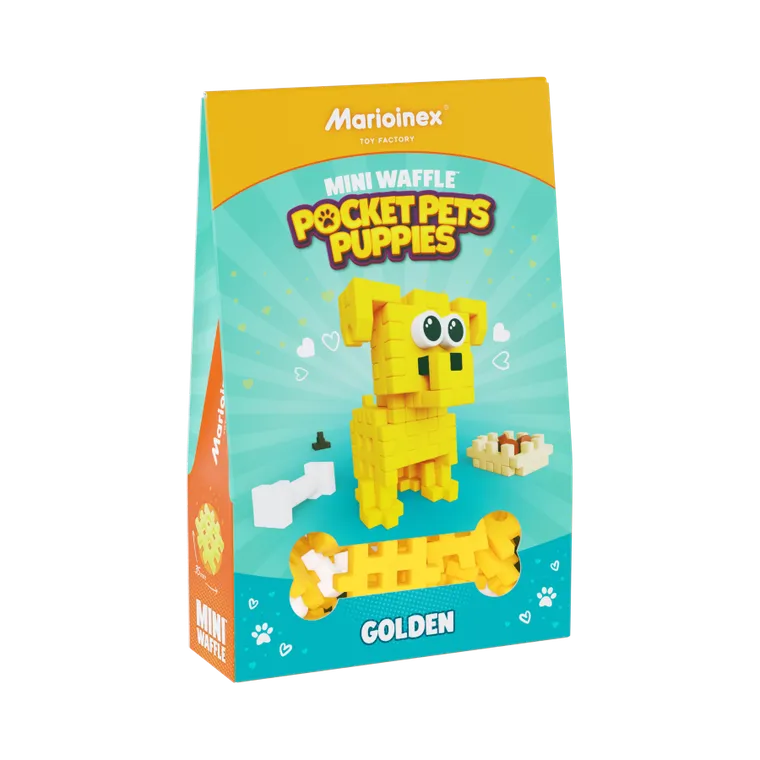 Marioinex, Mini Waffle, Pocket Pets Puppies, Golden Retriever, klocki konstrukcyjne, 52 elementów