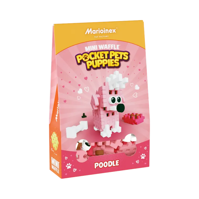 Marioinex, Mini Waffle, Pocket Pets Puppies, Pudel, klocki konstrukcyjne, 47 elementów