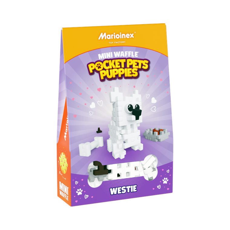 Marioinex, Mini Waffle, Pocket Pets Puppies, West Highland White Terrier, klocki konstrukcyjne, 49 elementów