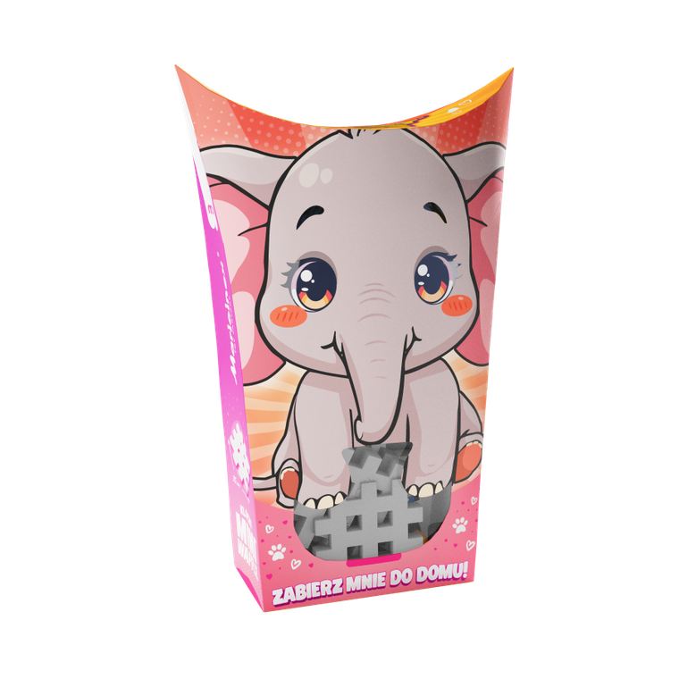 Marioinex, Mini Waffle, Pocket Pets, Słoń, klocki konstrukcyjne, 25 elementów