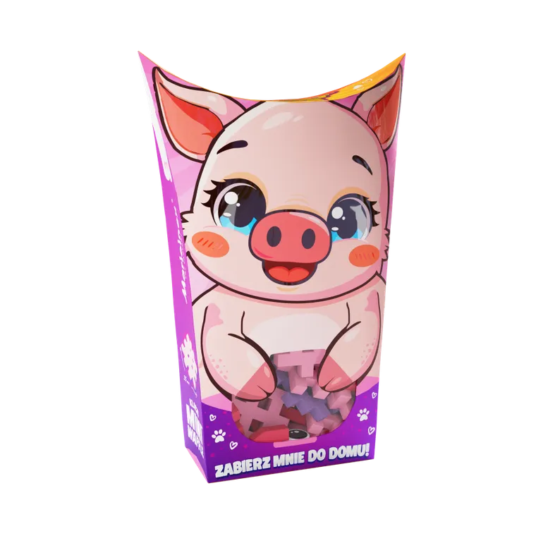 Marioinex, Mini Waffle, Pocket Pets, Świnka, klocki konstrukcyjne, 25 elementów