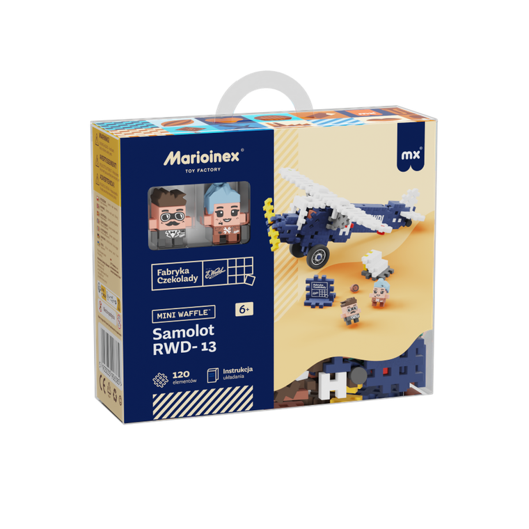 Marioinex, Mini Waffle, Wedel, Samolot RWD-13, klocki konstrukcyjne, 120 elementów