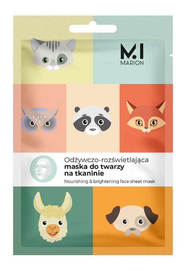 Marion, maska na tkaninie odżywczo-rozświetlająca, animal, 1 szt.