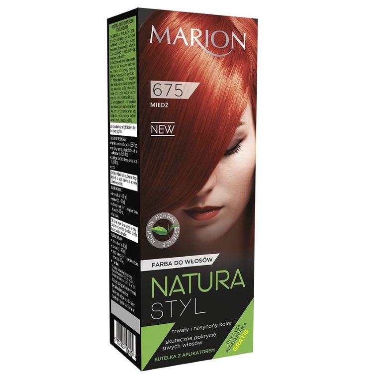Marion, Natura Styl, farba do włosów, 675 Miedź, 80 ml + odżywka, 10 ml