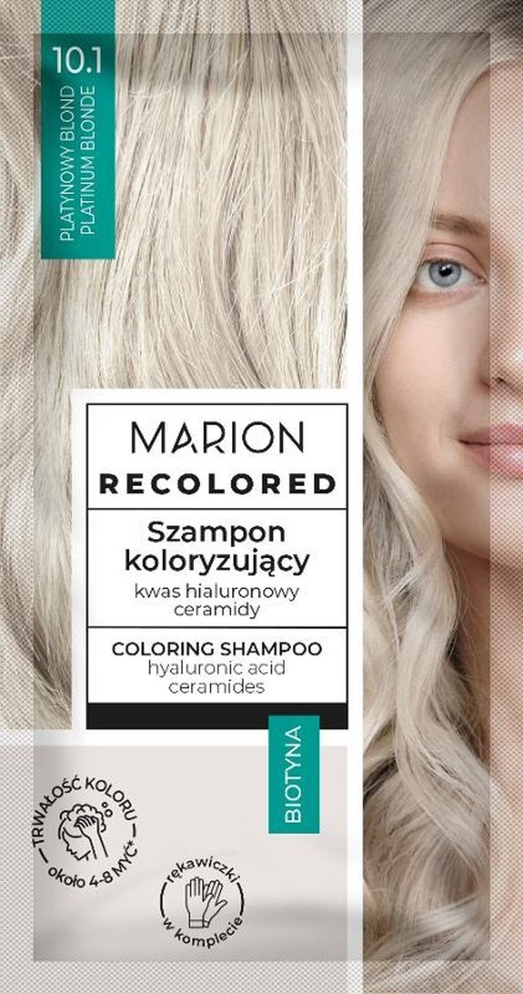Marion, Rcolored, szampon koloryzujący, nr 101, platynowy blond, 4-8 myć, 35 ml