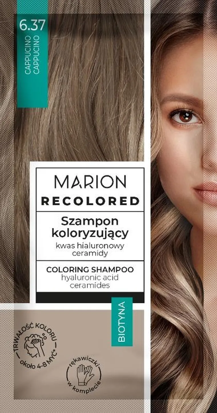 Marion, Rcolored, szampon koloryzujący, nr 637, cappucino, 4-8 myć, 35 ml