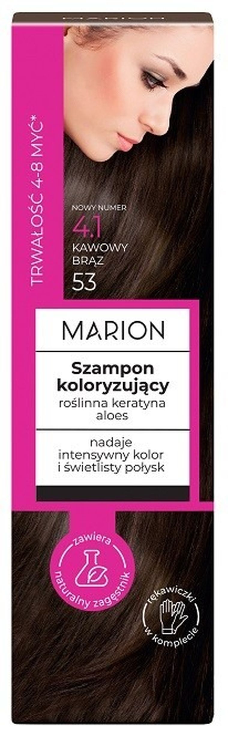 Marion, szampon koloryzujący 4-8 myć, nr 41. kawowy brąz, 100 ml