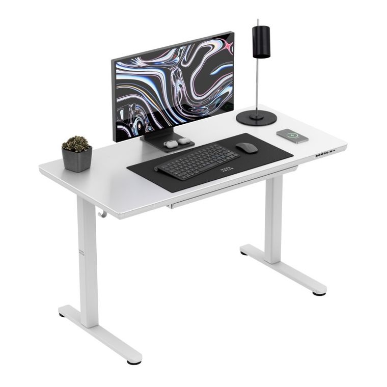 Mark Adler, Leader 8.5 White, biurko elektryczne, ze szklanym blatem, 120 cm