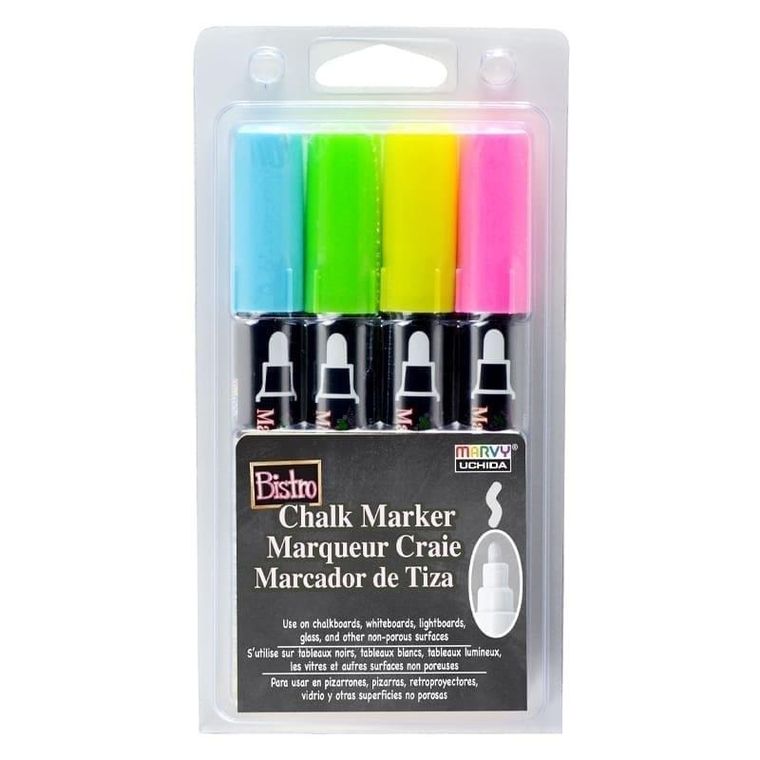Marvy, Bistro Chalk, markery kredowe, 4 kolory