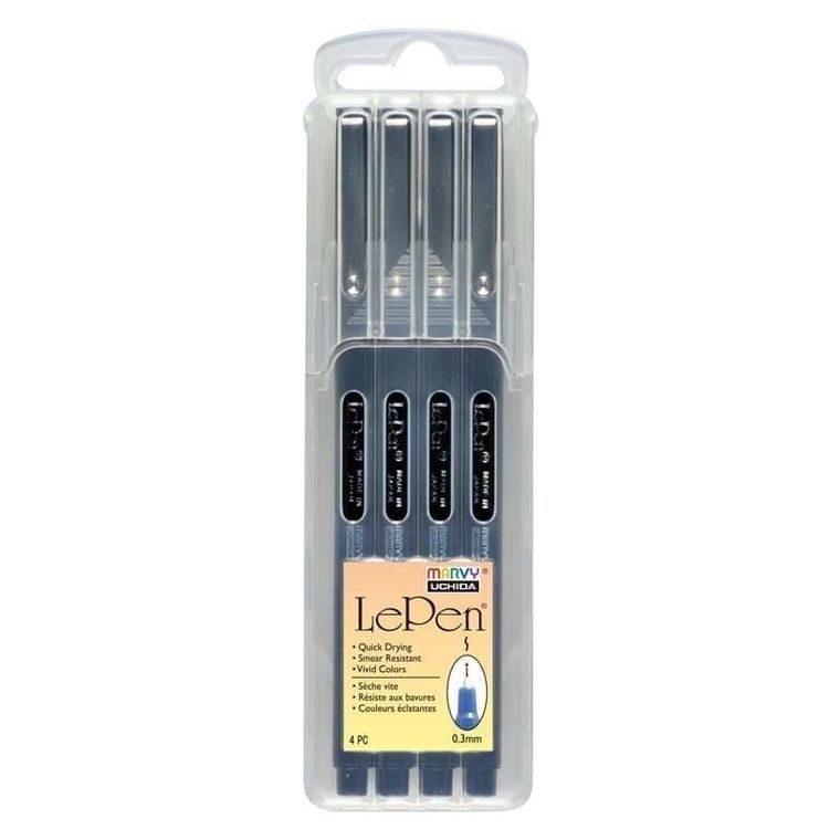 Marvy, Le Pen Black, cienkopisy, 4 szt.