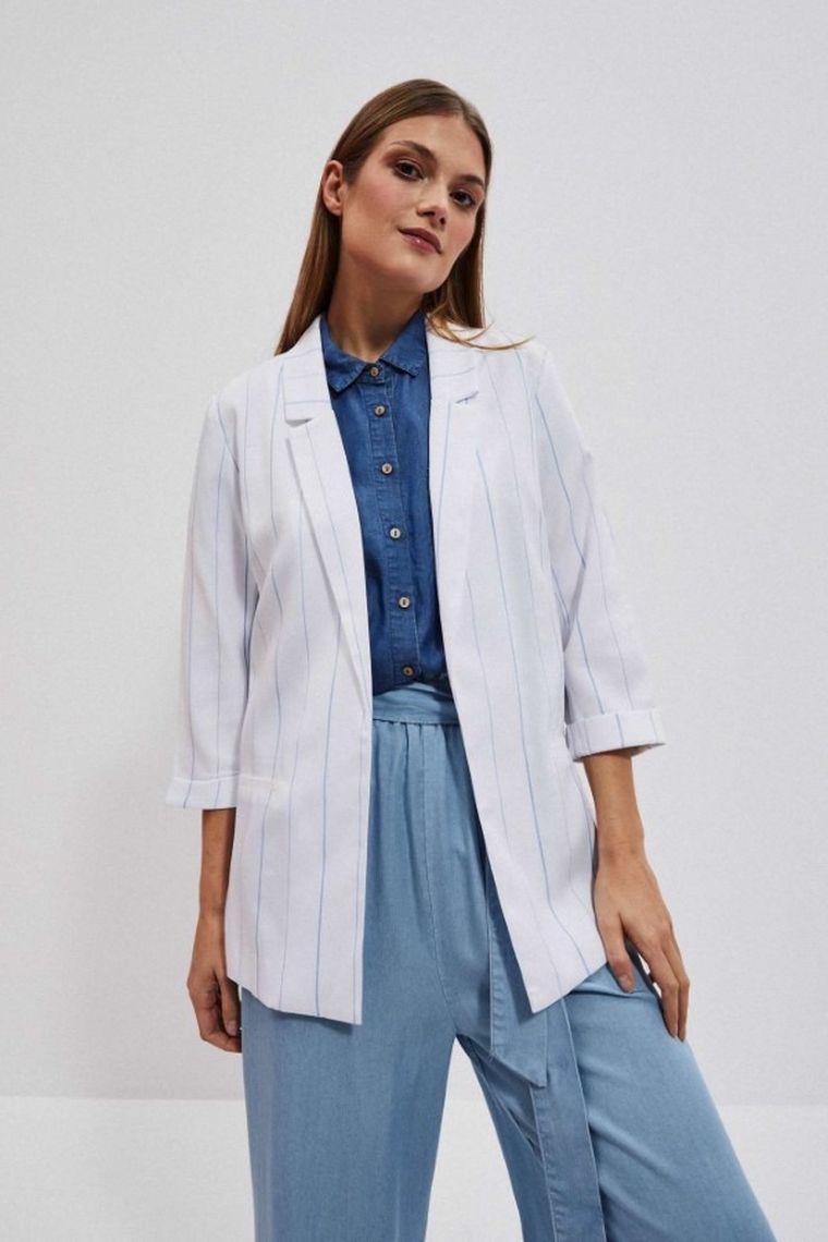 Marynarka damska, biała, Moodo