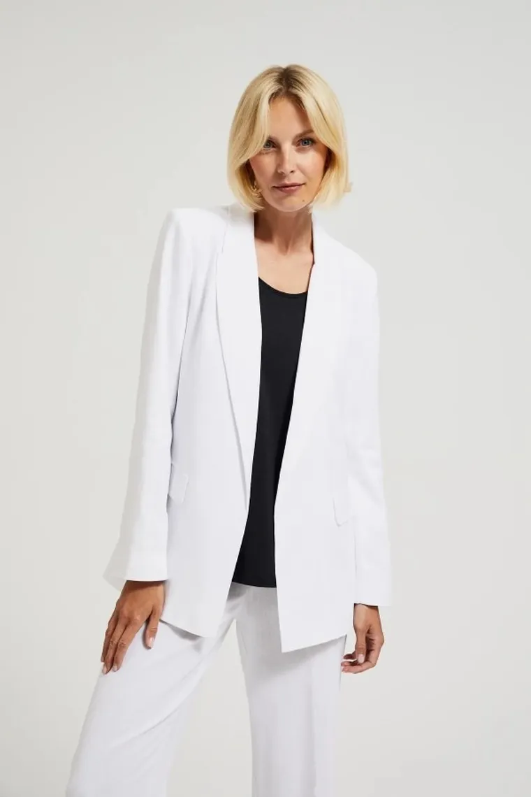 Marynarka damska, biała, Moodo