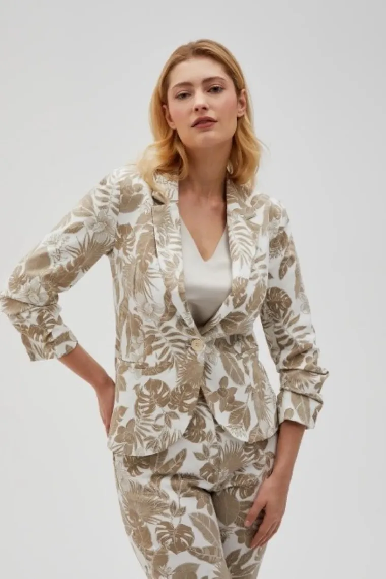 Marynarka damska, biała, Moodo