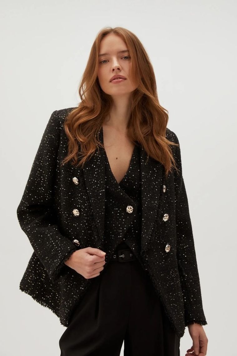 Marynarka damska, czarna, Moodo