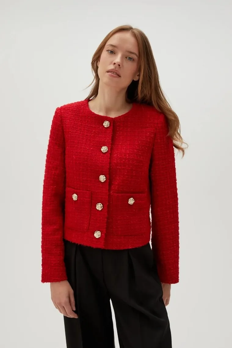 Marynarka damska, czerwona, Moodo