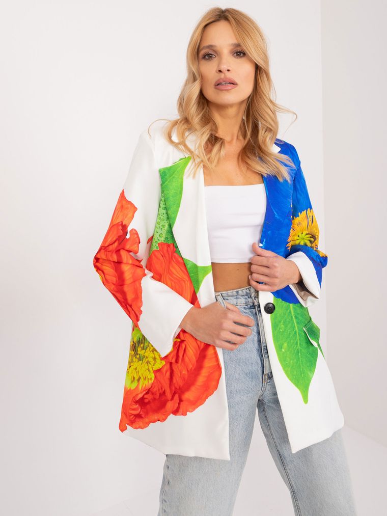 Marynarka damska, ecru, Italy Moda