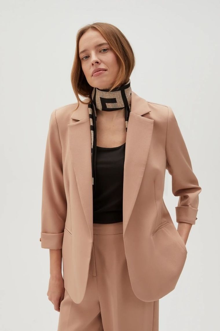 Marynarka damska, jasnobrązowa, Moodo