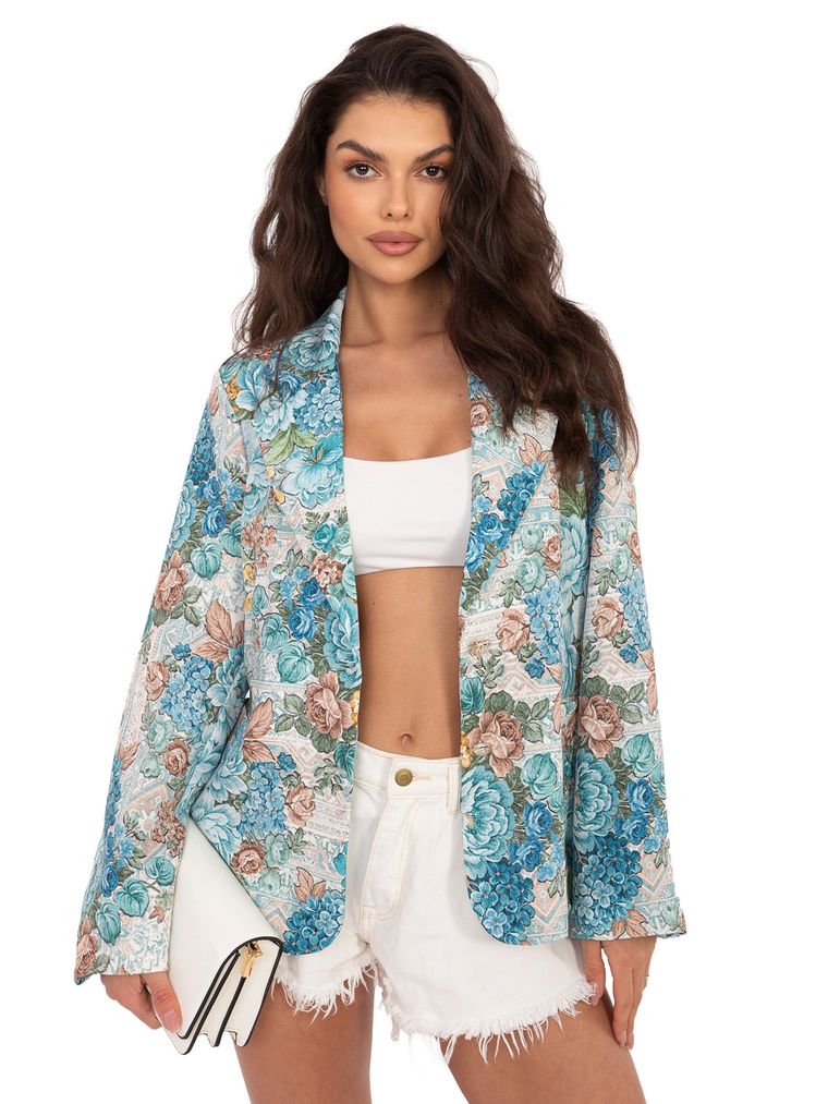 Marynarka damska, niebieska, Italy Moda