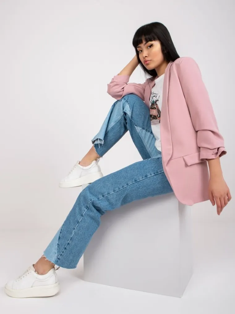 Marynarka damska, różowa, Italy Moda