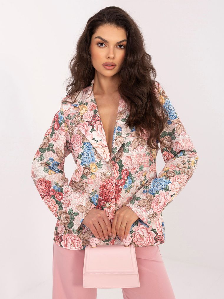 Marynarka damska, różowa, Italy Moda