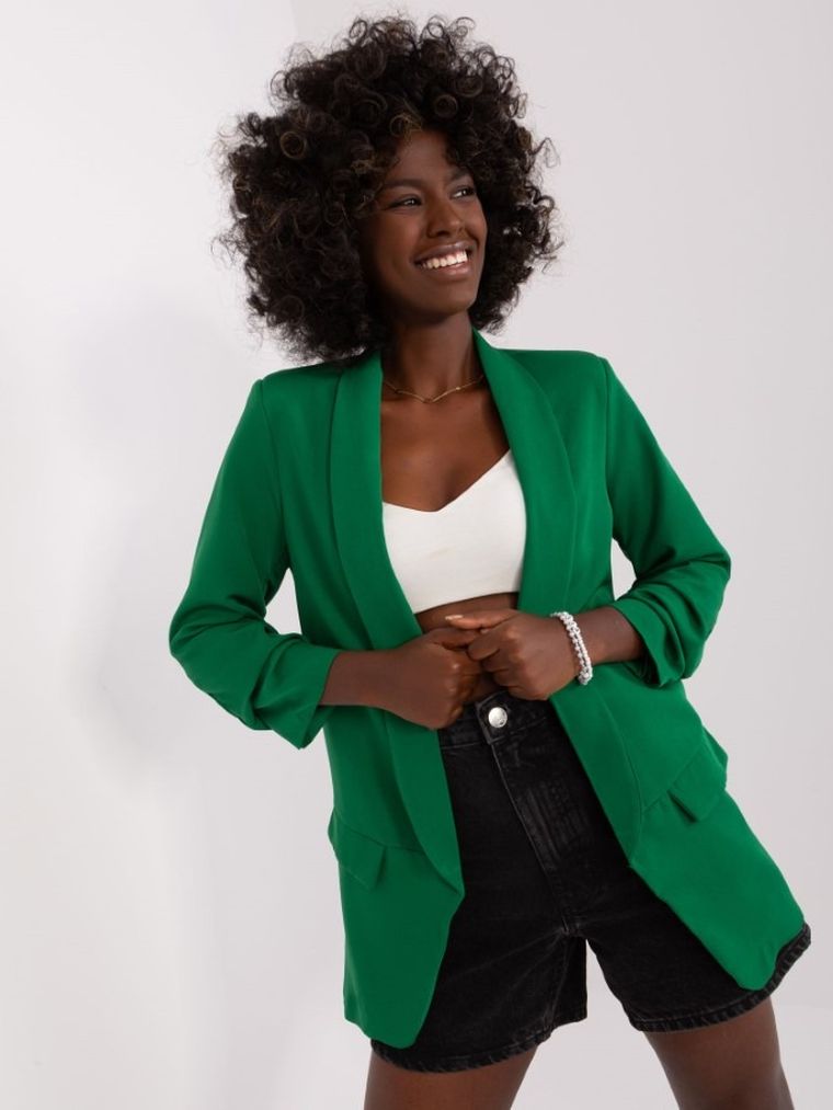 Marynarka damska, zielona, Italy Moda