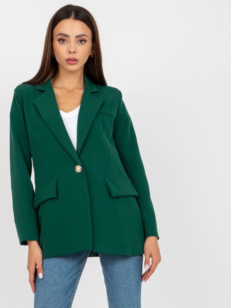 Marynarka damska, zielona, Italy Moda