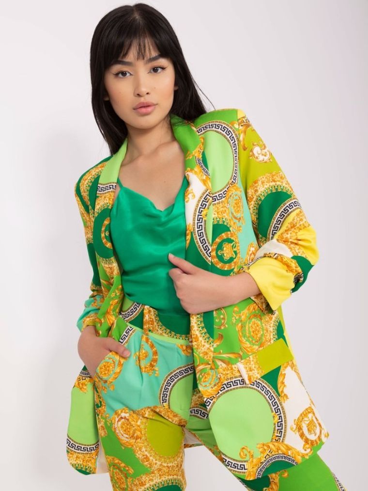 Marynarka damska, zielona, Italy Moda